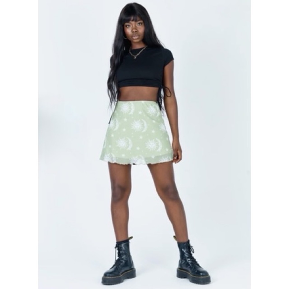 Princess Polly Moon Walker Mini Skirt Green
